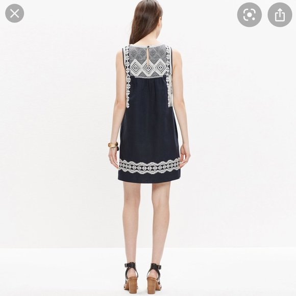 Madewell Onyx Embroidered Stitchtake Boho Dress - Picture 8 of 14